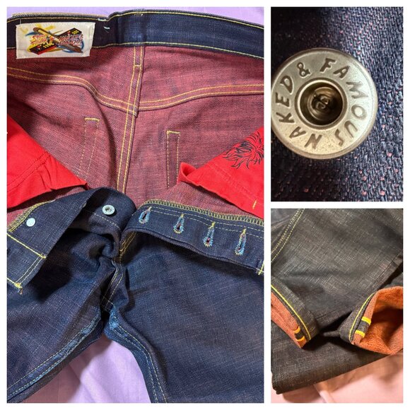 Street Fighter x Naked & Famous Ken Shoryuken Selvedge denim jeans size 30 Easy - Picture 13 of 16